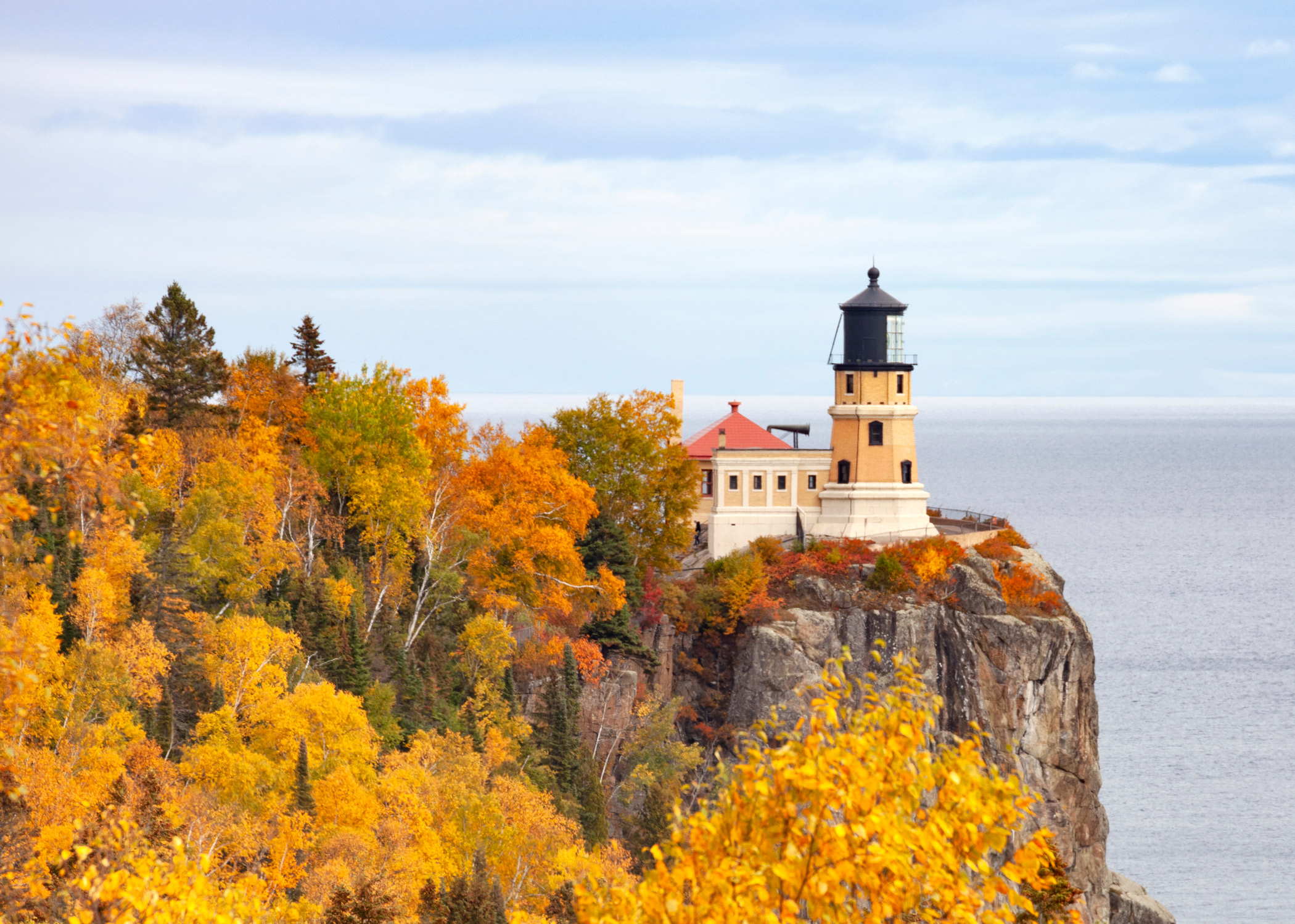 Photo of the Big Sable Point Lighthouse and the Lake Michigan shoreline near Ludington in Mason County, Michigan